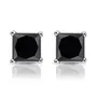 Saasvi Jewels 925 Solitaire Collection Sterling Silver and Cubic Zirconia Square Princess Black StoneStud Earrings for Women Girls