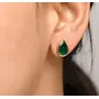 Saasvi Jewels 925 Solitaire Collection Sterling Silver and Cubic Zirconia Pear shape Green colour Studds Earrings for Women Girls, 2 image