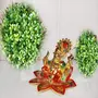 RR TRADING COMPANY Multicolor Metal Ganesha Sitting on Flower Leaf menakari for Pooja,Home, Shop,Office Decorative for Table and Gifts (16x12x16) CM, 3 image