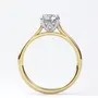 Saasvi Jewels 92.5 Sterling Silver Yellow Gold Plated Round Brilliant Diamond Cut Zirconia Solitaire Ring for Women & Girls, 3 image