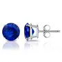 Saasvi Jewels  925 Solitaire Collection Sterling Silver and Cubic Zirconia Round Blue Stone Stud Earrings for Women, Girls, 3 image