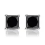 Saasvi Jewels  925 Solitaire Collection Sterling Silver and Cubic Zirconia Square Princess Black StoneStud Earrings for Women, Girls