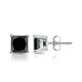 Saasvi Jewels  925 Solitaire Collection Sterling Silver and Cubic Zirconia Square Princess Black StoneStud Earrings for Women, Girls, 3 image