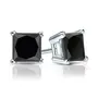 Saasvi Jewels  925 Solitaire Collection Sterling Silver and Cubic Zirconia Square Princess Black StoneStud Earrings for Women, Girls, 2 image
