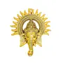 RR TRADING COMPANY Metal Handicraft Golden Ganesh Wall Hanging/Kiran Ganesh Decorative Showpiece for Home, Office and Shop, 2 image