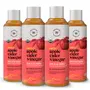 Wellbeing Nutrition USDA Organic Himalayan Apple Cider Vinegar (ACV) with 2X Strands of Probiotic Mother and Enzymes | Raw Unfiltered Unpasteurized - 500ml (Pack of 4)