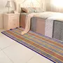 Karru Krafft Natural Madurkathi Handcrafted Chatai Mats / Yoga Mat/ Prayer Mat/ Floor Mat for Home, Office, Boutiques, Shops |sleeping Mat for Floor 6x2 Feet, Blue, 3 image