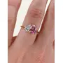 Saasvijewels Double Stone Engagement Emerald ring 2 Stone Toi et moi ring Wedding Ring Radiant cut ring Pear ring 2 stone mothers ring Pink stone ring
