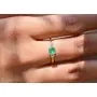 Saasvijewels Round Cut Emerald Ring Three Stone Emerald Engagement Ring May Birthstone Promise Ring Zirconia Emerald Ring Gift for her Green stone ring