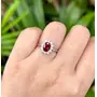 Saasvijewels Red Ruby Engagement Ring | 10x8mm Oval Cut Wedding Ring | Diamond/Moissanite Halo Bridal Ring | July Birthstone | Womens Gold Promise Ring