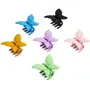 Blubby 6 Pieces Multicolor Matte Butterfly Hair Clutchers For Girls and Women's