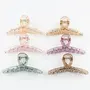 Blubby 6 Pieces Multicolor Transparent Hair Clutcher for Women and Girls