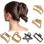 Blubby Metal Hair Clutcher Hair Claw Clips for Women 6 Pieces Random Designs