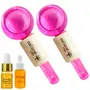 Natural Vibes Ice Globes Facial Tool with FREE Gold Beauty Elixir Oil & Vitamin C Serum for Face, Neck and Under Eye, 2 image