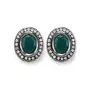 Ruby Raang Women's Mixed Metal Artificial Kundan Earrings - Traditional Jewellery Set for Women (Green)
