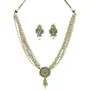 Ruby Raang Women's Mixed Metal Artificial Kundan Jewellery - Traditional Jewellery Set for Women (Green)