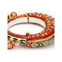 Ruby Raang Women's Mixed Metal Artificial Kundan bangles-and-bracelets - Traditional Jewellery Set for Women (Red), 2 image