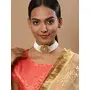 Ruby Raang Women's Mixed Metal Artificial Kundan Necklaces - Traditional Jewellery Set for Women (White), 2 image