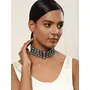 Ruby Raang Women's Mixed Metal Artificial Kundan Necklaces - Traditional Jewellery Set for Women (Black), 2 image