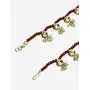 Ruby Raang Women's Mixed Metal Artificial Kundan anklets - Traditional Jewellery Set for Women (Red), 4 image