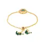 Ruby Raang Women's Mixed Metal Artificial Kundan Bracelets - Traditional Jewellery Set for Women (Green), 2 image