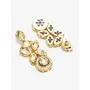 Ruby Raang Women's Mixed Metal Artificial Kundan Earrings - Traditional Jewellery Set for Women (Gold), 3 image