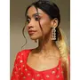 Ruby Raang Women's Mixed Metal Artificial Kundan Earrings - Traditional Jewellery Set for Women (k), 5 image