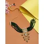 Ruby Raang Women's Mixed Metal Artificial Kundan Necklaces - Traditional Jewellery Set for Women (Green), 3 image