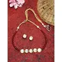 Ruby Raang Women's Mixed Metal Artificial Kundan Jewellery - Traditional Jewellery Set for Women (Maroon), 3 image