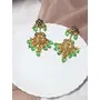 Ruby Raang Women's Mixed Metal Artificial Kundan Earrings - Traditional Jewellery Set for Women (Green), 2 image