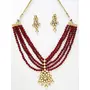 Ruby Raang Women's Mixed Metal Artificial Kundan Jewellery - Traditional Jewellery Set for Women (Maroon), 4 image