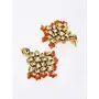 Ruby Raang Women's Mixed Metal Artificial Kundan Jewellery - Traditional Jewellery Set for Women (Orange), 4 image