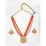 Ruby Raang Women's Mixed Metal Artificial Kundan Jewellery - Traditional Jewellery Set for Women (Orange), 6 image