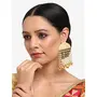Ruby Raang Women's Mixed Metal Artificial Kundan Earrings - Traditional Jewellery Set for Women (Gold), 2 image