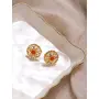 Ruby Raang Women's Mixed Metal Artificial Kundan Earrings - Traditional Jewellery Set for Women (Orange), 2 image