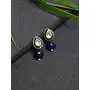 Ruby Raang Women's Mixed Metal Artificial Kundan Earrings - Traditional Jewellery Set for Women (Blue), 3 image