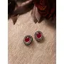 Ruby Raang Women's Mixed Metal Artificial Kundan Earrings - Traditional Jewellery Set for Women (k), 5 image