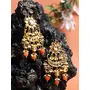 Ruby Raang Women's Mixed Metal Artificial Kundan Earrings - Traditional Jewellery Set for Women (k), 3 image