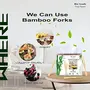 Mini Storify Truly Organic Disposable/Bio-degradable Bamboo Wooden Two Point Mini Fruit Fork Party Forks 9cm, 3.5 inches | 70 Sticks, 5 image