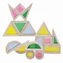 NESTA TOYS - Wooden Rainbow Building Blocks (24 Blocks) | Stacking Toys for Toddlers | Acrylic Multicolor Geometrical Blocks