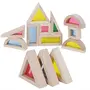NESTA TOYS - Wooden Rainbow Building Blocks (24 Blocks) | Stacking Toys for Toddlers | Acrylic Multicolor Geometrical Blocks, 4 image
