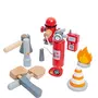 NESTA TOYS - Wooden Firefighter Pretend Play Toy with Fireman Costume Kit (14 Pcs), 2 image