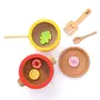 NESTA TOYS Wooden Stove Pot and Pan Pretend Play Kitchen Set for (10 Pcs) - Kitchen Accessories Toy Set Cooking Toys Ages 3+, 2 image