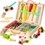 NESTA TOYS - Wooden Tool Kit Set with Tool Box | Pretend Play Portable Construction Tools Kit Toys | 33 Piece (3-8 Years), 5 image