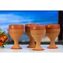 Karru Krafft Handcrafted Terracotta Reusable Juice Glass for Home Usable Cafeteria Usable Tabelware Corporate Gifting 160 ml (Set of 4)