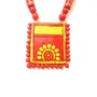 Karru Krafft Women's Handcrafted Terracotta Necklace Set Traditional Red & Yellow Hand Painted Jewellery Set , 3 image