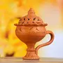 Karru Krafft Handcrafted Terracotta Dhunachi with Lid for Home Fragrance Pooja Decor Clay Home Aroma Fragrance Festive Decor Home Fragrance Mitti Aroma Festive Gifting