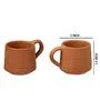 Karru Krafft Handcrafted Terracotta Brick Design Microwave Safe Tea Cup for Home Usable Cafeteria Usable Tabelware Corporate Gifting 120 ml (Set of 6), 3 image