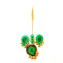 Karru Krafft Women's Handcrafted Terracotta Necklace Set Traditional Green Hand Painted Jewellery Set , 2 image