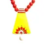 Karru Krafft Women's Handcrafted Terracotta Necklace Set Traditional Yellow Hand Painted Jewellery Set , 4 image